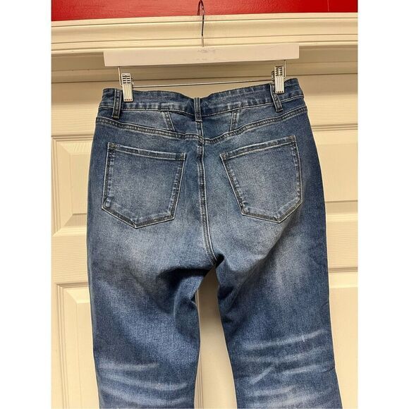 Button Fly High Rise Bootcut Star Print Boho Festival Coachella Jeans sz 10 EUC - Picture 4 of 6